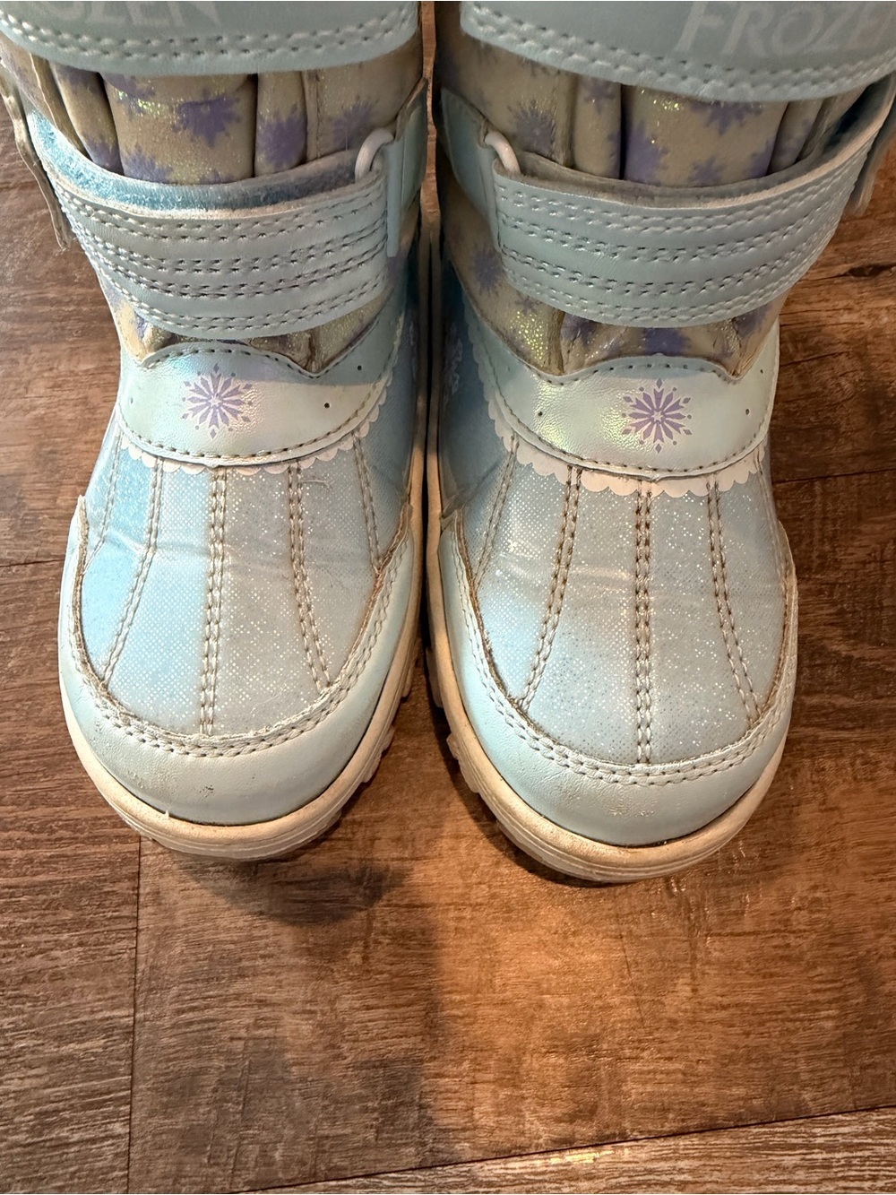 Disney Frozen Light Up Winter Boots Girls Size 12 Toddler Blue Snow Boots - Picture 3 of 7